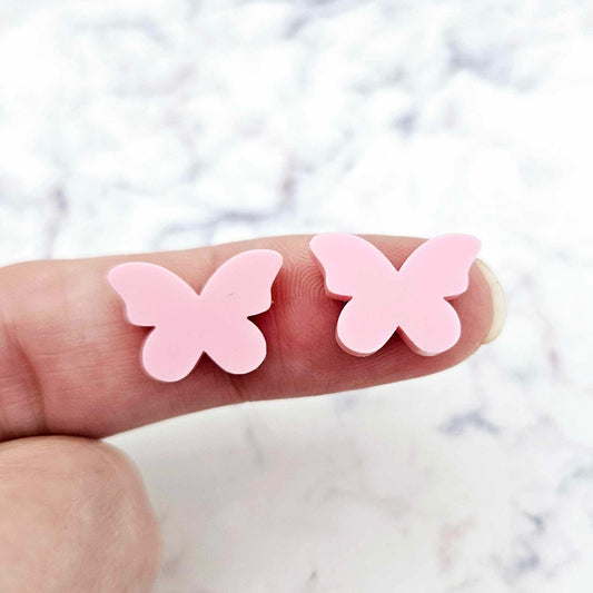 pastel pink butterfly butterflies DIY earring supplies laser cut acrylic studs blanks findings petite small kids