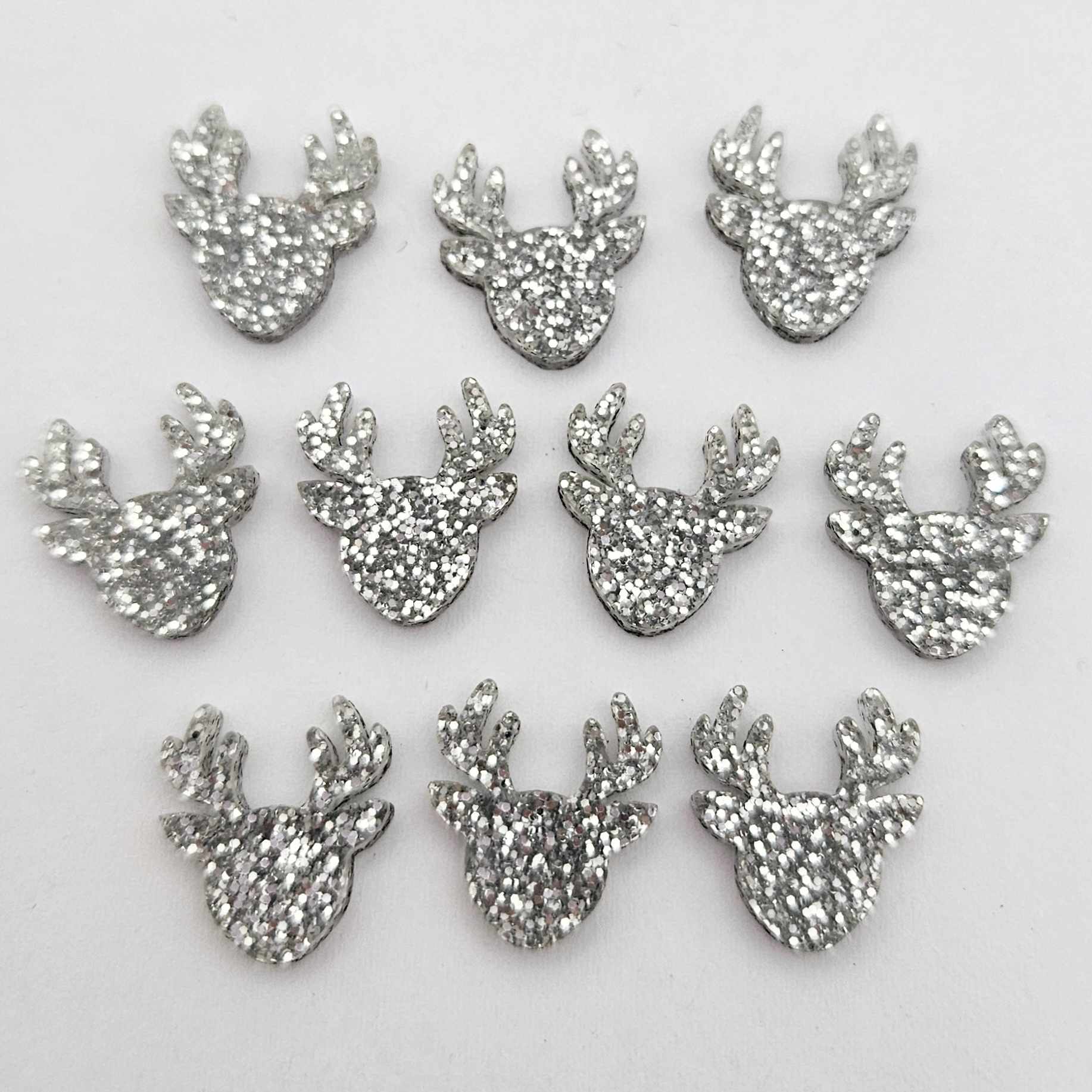 green glitter reindeer Christmas DIY earring supplies laser cut acrylic studs blanks Xmas