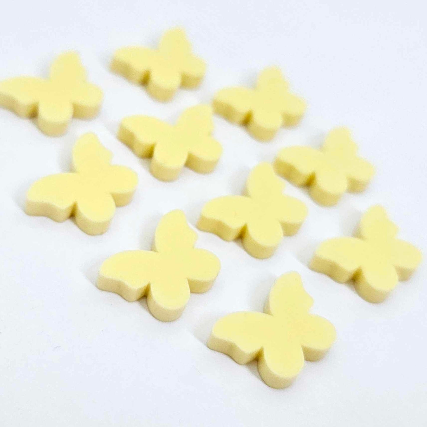 15mm PASTEL YELLOW Acrylic BUTTERFLIES