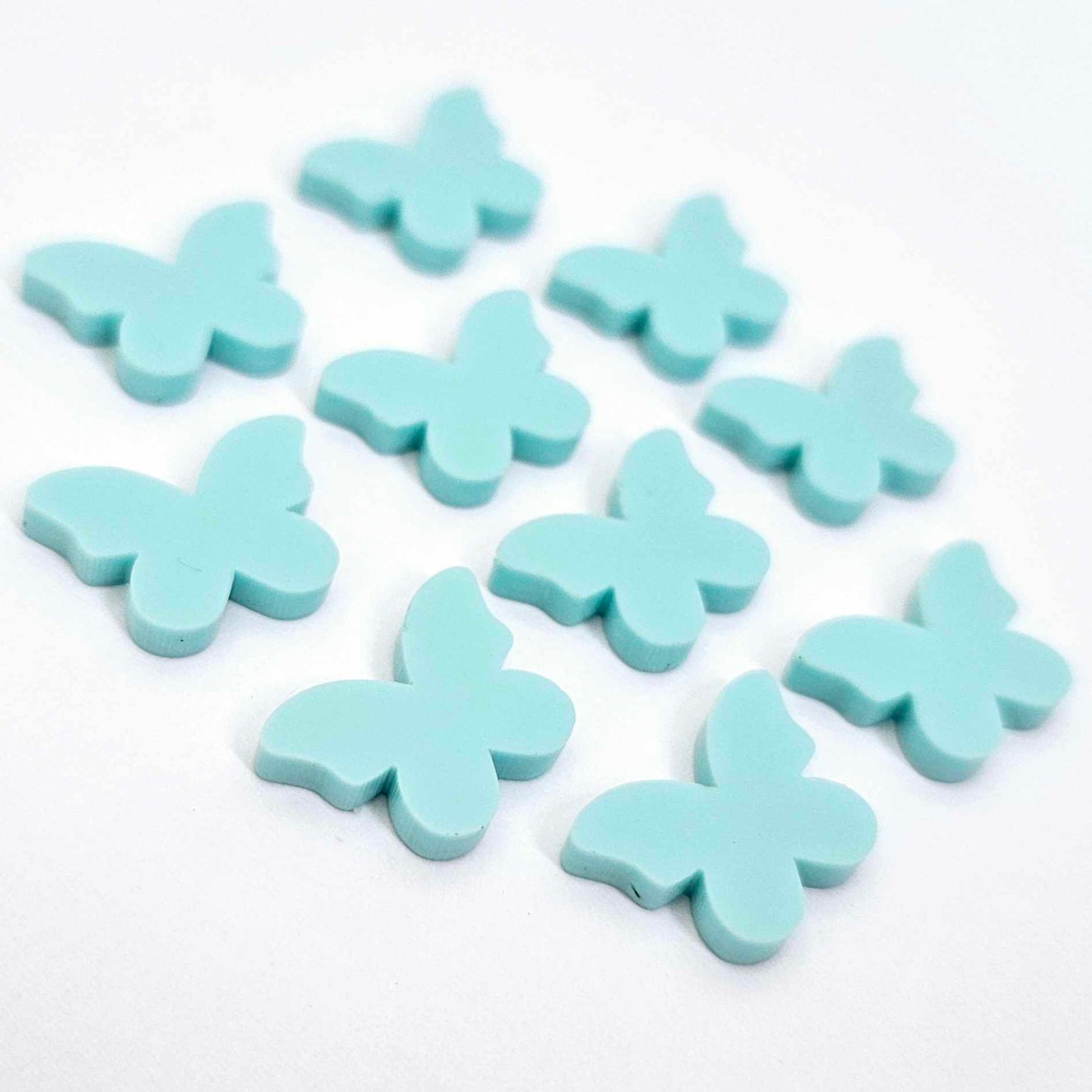 pastel aqua turquoise butterfly butterflies DIY earring supplies laser cut acrylic studs blanks findings petite small kids