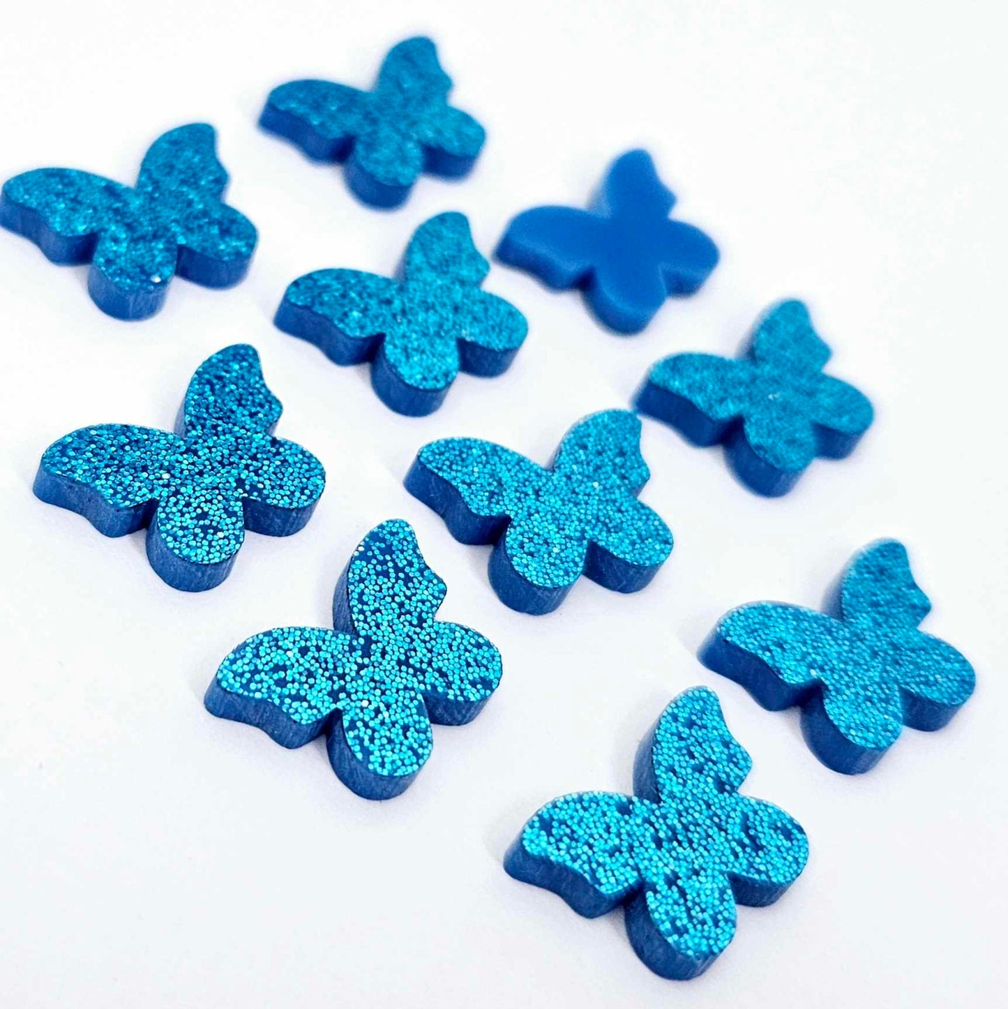sky blue glitter butterfly butterflies DIY earring supplies laser cut acrylic studs blanks findings petite small kids