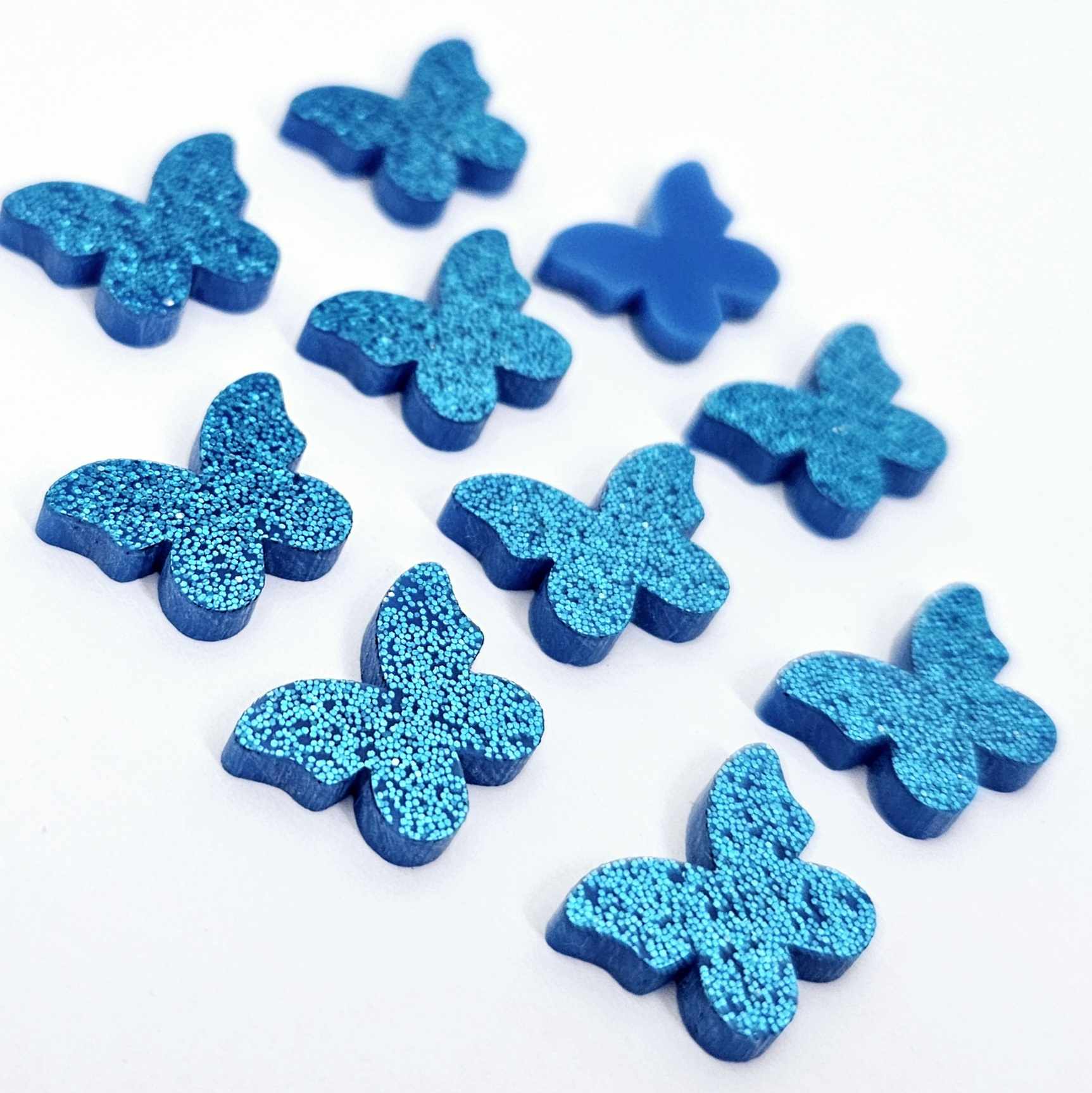 sky blue glitter butterfly butterflies DIY earring supplies laser cut acrylic studs blanks findings petite small kids