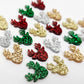 green red silver rose gold glitter reindeer Christmas DIY earring supplies laser cut acrylic studs blanks Xmas mixed pack