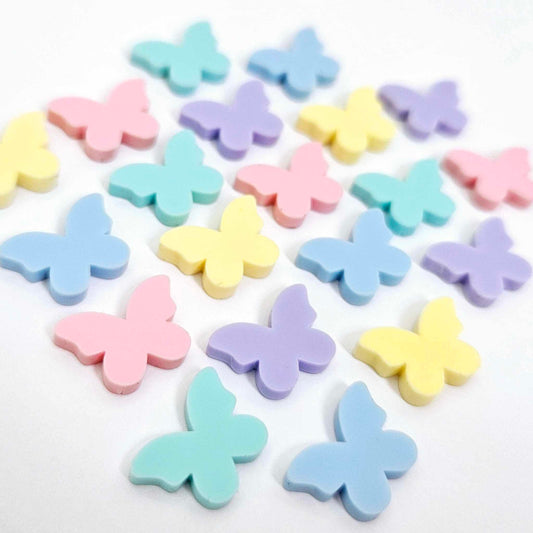 pastel purple pink blue yellow aqua mixed pack butterfly butterflies DIY earring supplies laser cut acrylic studs blanks findings petite small kids
