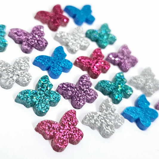 hot pink sky blue teal turquoise silver purple glitter butterfly butterflies DIY earring supplies laser cut acrylic studs blanks findings petite small kids