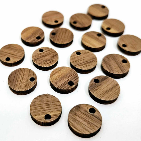 12mm walnut dark wood veneer toppers studs DIY earring supplies laser cut acrylic dangles blanks resin clay
