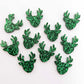 green glitter reindeer Christmas DIY earring supplies laser cut acrylic studs blanks Xmas