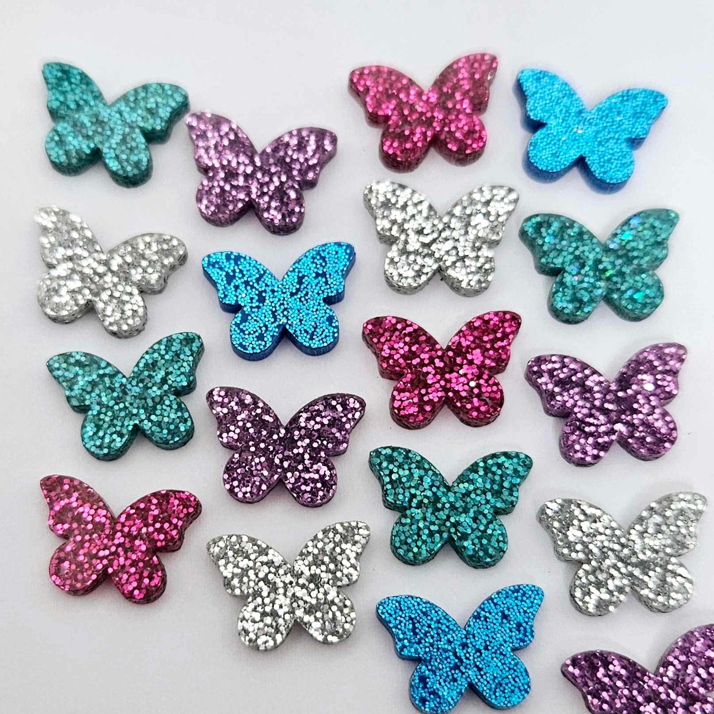 hot pink sky blue teal turquoise silver purple glitter butterfly butterflies DIY earring supplies laser cut acrylic studs blanks findings petite small kids