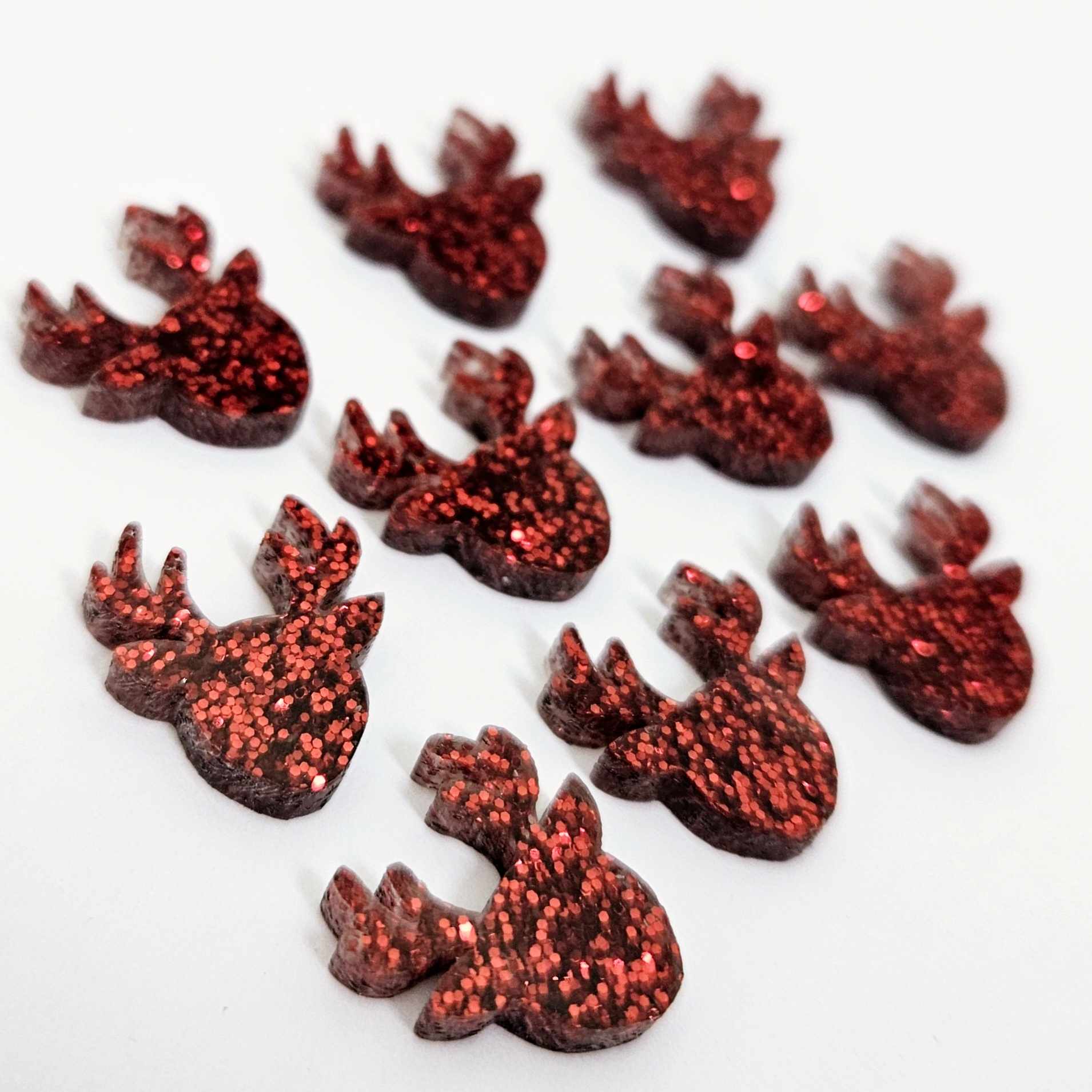 red glitter reindeer Christmas DIY earring supplies laser cut acrylic studs blanks Xmas