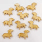 gold marble caramel brown dachshund sausage dog dachies DIY earring supplies laser cut acrylic studs blanks