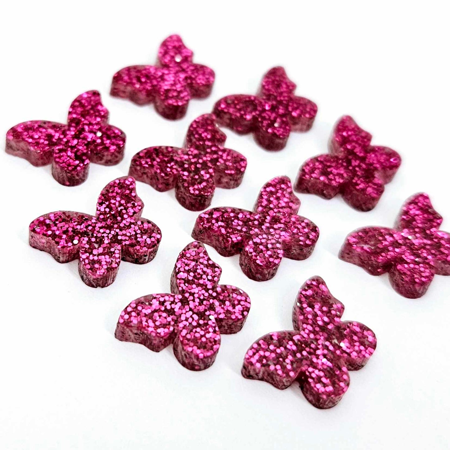 hot pink glitter butterfly butterflies DIY earring supplies laser cut acrylic studs blanks findings petite small kids
