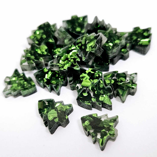 chunky green glitter Christmas Xmas tree petite small kids DIY earring supplies laser cut acrylic studs blanks