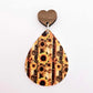 14mm dark walnut wood veneer heart toppers studs DIY earring supplies laser cut acrylic dangles blanks resin clay valentines day love