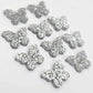 silver glitter butterfly butterflies DIY earring supplies laser cut acrylic studs blanks findings petite small kids