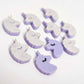 pastel purple unicorn unicorns DIY earring supplies laser cut acrylic studs blanks kids petite eyelashes