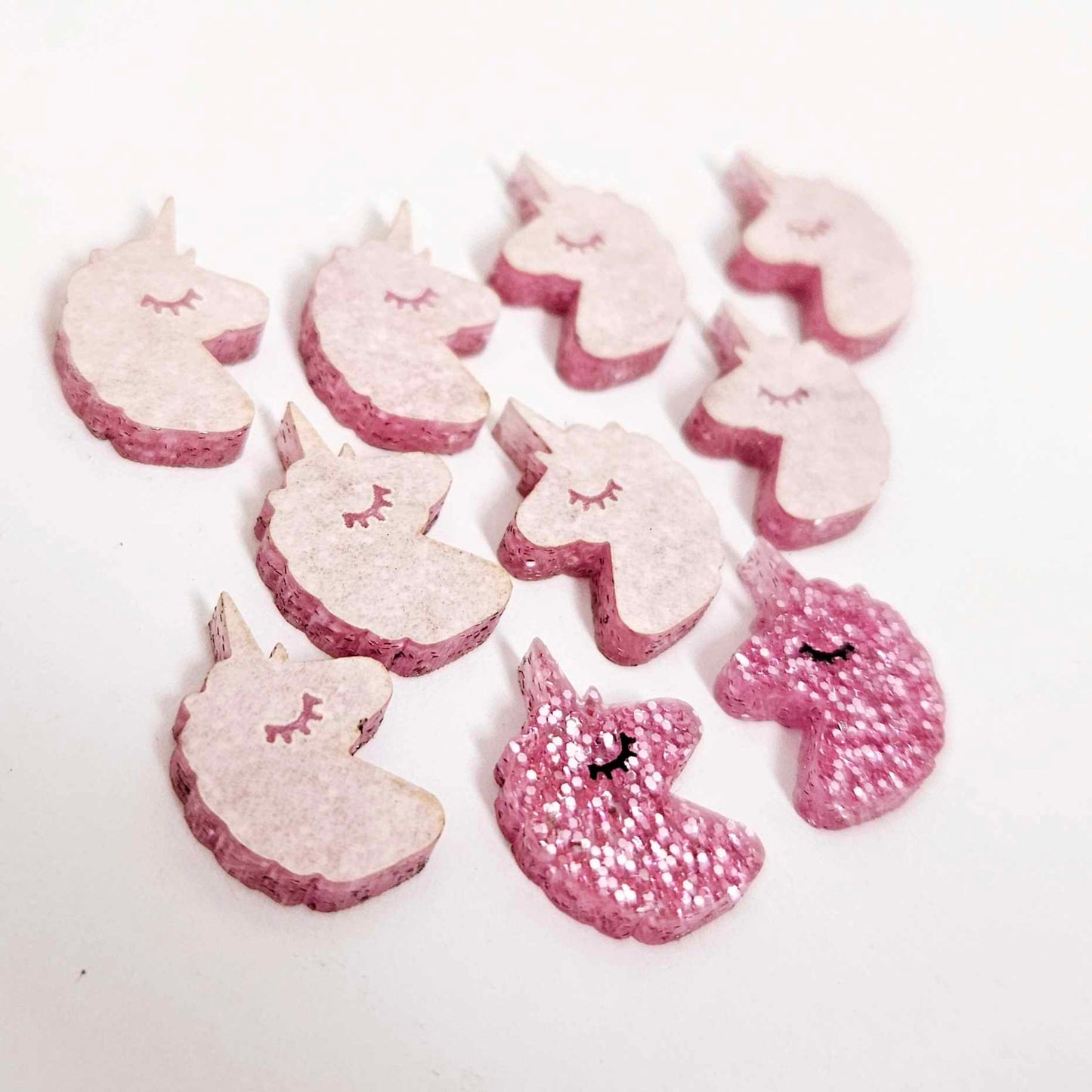 pink glitter unicorn unicorns DIY earring supplies laser cut acrylic studs blanks kids petite eyelashes