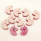 pink glitter unicorn unicorns DIY earring supplies laser cut acrylic studs blanks kids petite eyelashes