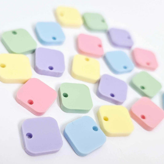 pastel pink purple blue mint green yellow DIY earring supplies laser cut acrylic toppers dangles blanks mixed pack squares.