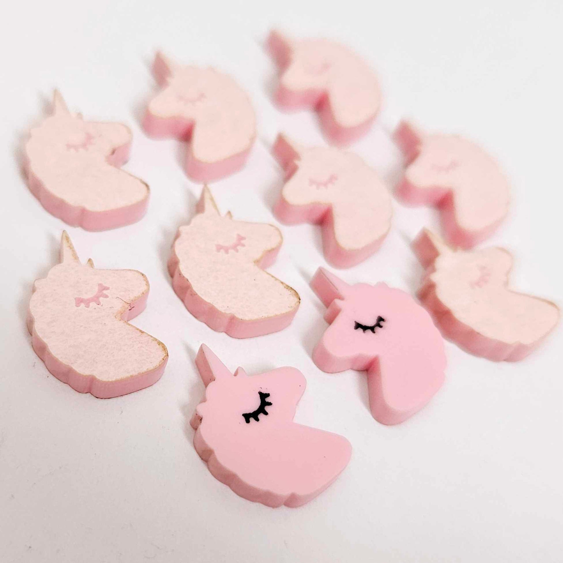 pastel pink unicorn unicorns DIY earring supplies laser cut acrylic studs blanks kids petite eyelashes