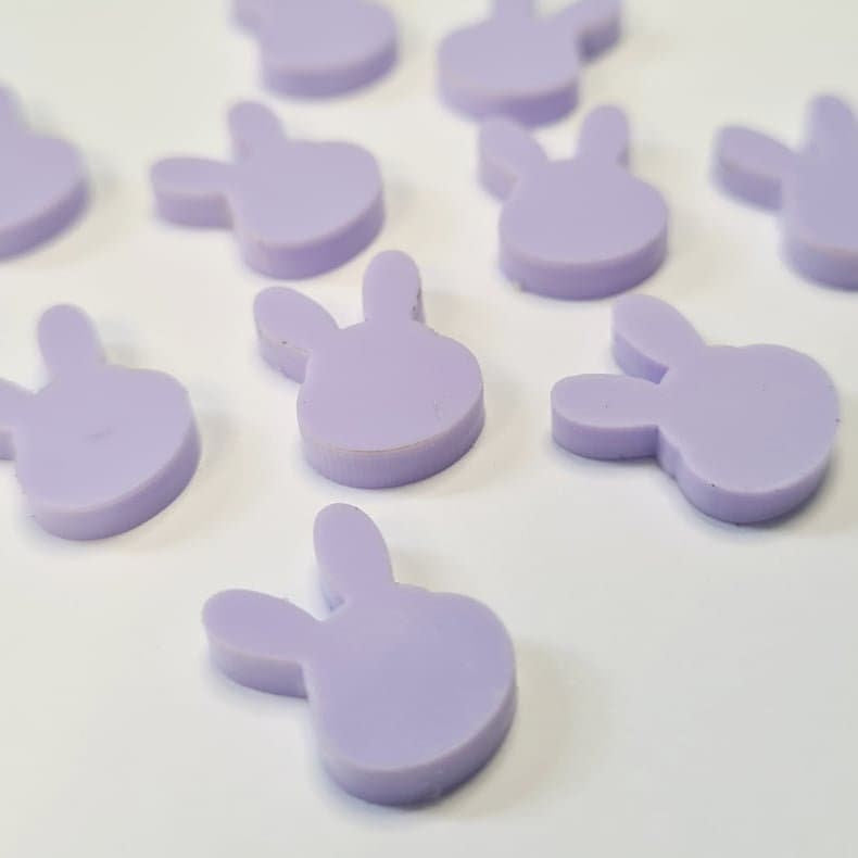 14mm PASTEL PURPLE Acrylic MINI BUNNIES