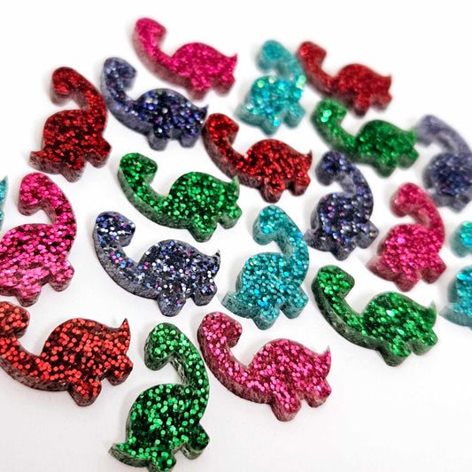teal holographic blue red hot pink green glitter dinosaur brontosaurus DIY earring supplies laser cut acrylic studs blanks kids mixed pack