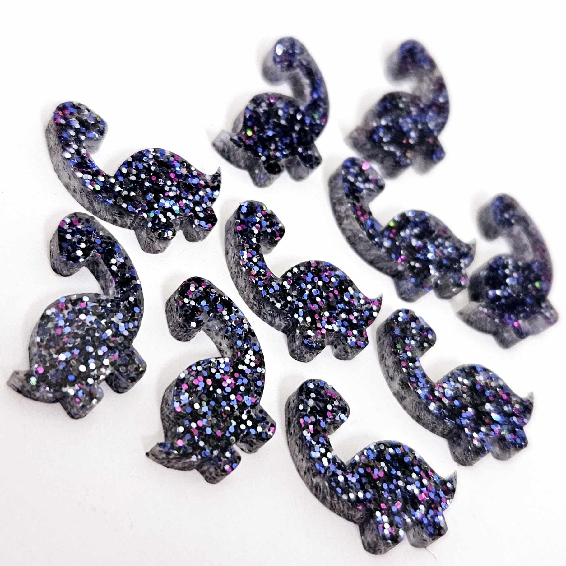 holographic blue glitter brontosaurus dinosaur dino DIY earring supplies laser cut acrylic studs blanks