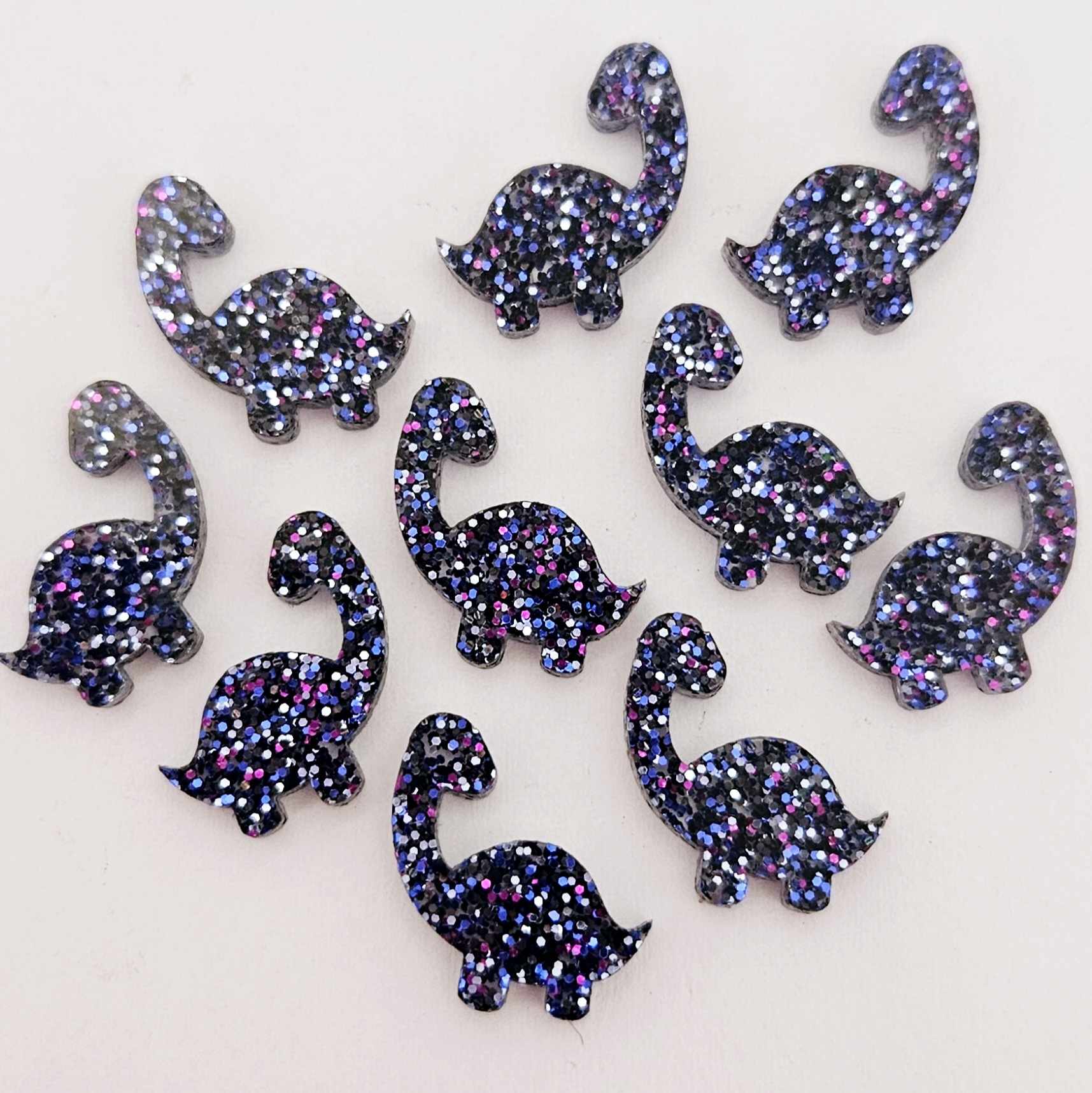 holographic blue glitter brontosaurus dinosaur dino DIY earring supplies laser cut acrylic studs blanks