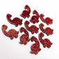 red glitter brontosaurus dinosaur dino DIY earring supplies laser cut acrylic studs blanks