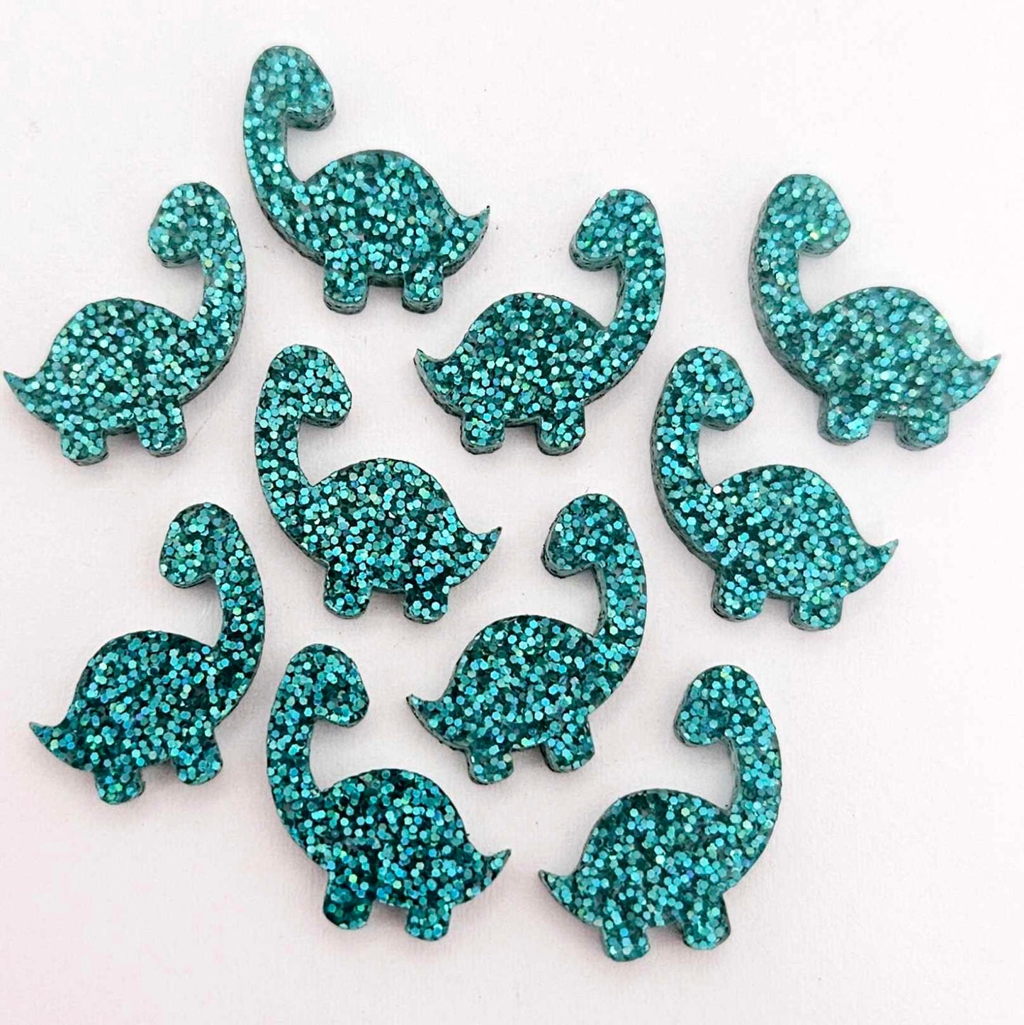 teal glitter brontosaurus dinosaur dino DIY earring supplies laser cut acrylic studs blanks