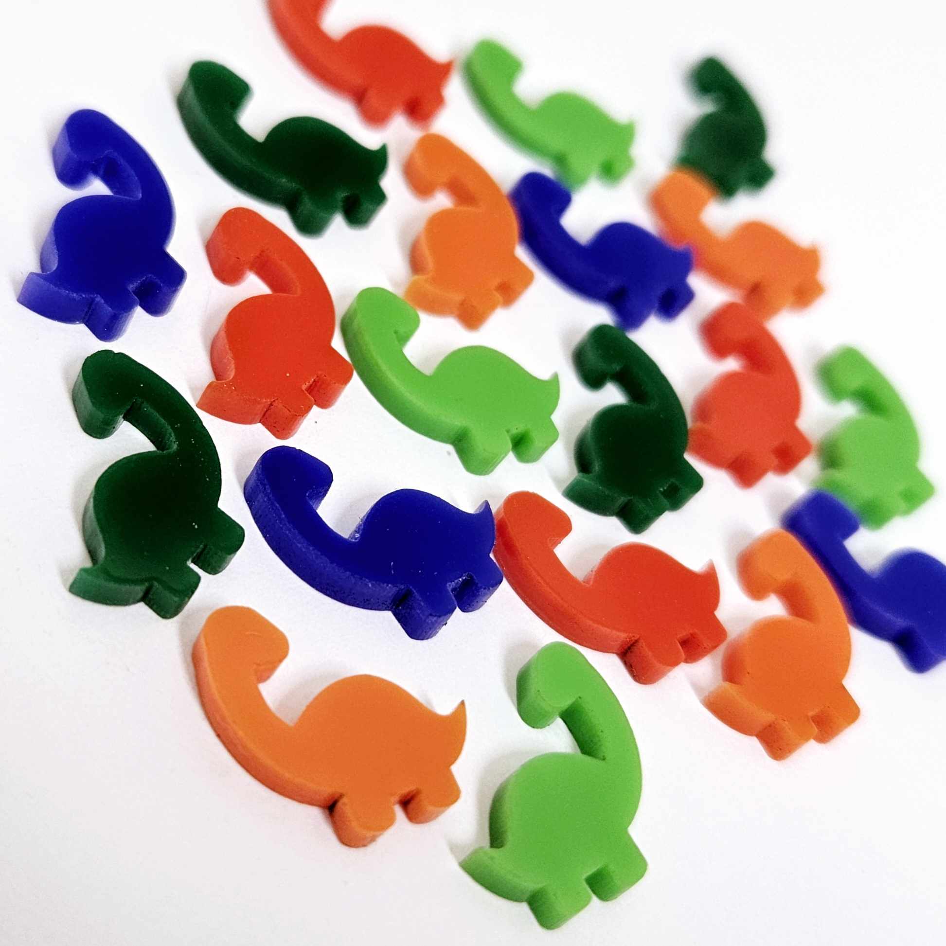 red green blue orange brontosaurus dinosaur dino DIY earring supplies laser cut acrylic studs blanks mixed pack