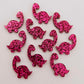 hot pink glitter brontosaurus dinosaur dino DIY earring supplies laser cut acrylic studs blanks