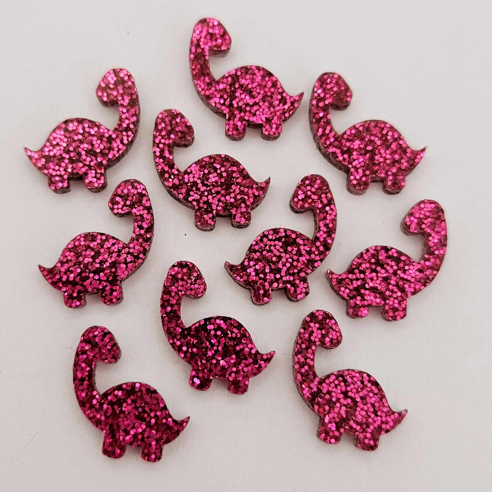 hot pink glitter brontosaurus dinosaur dino DIY earring supplies laser cut acrylic studs blanks