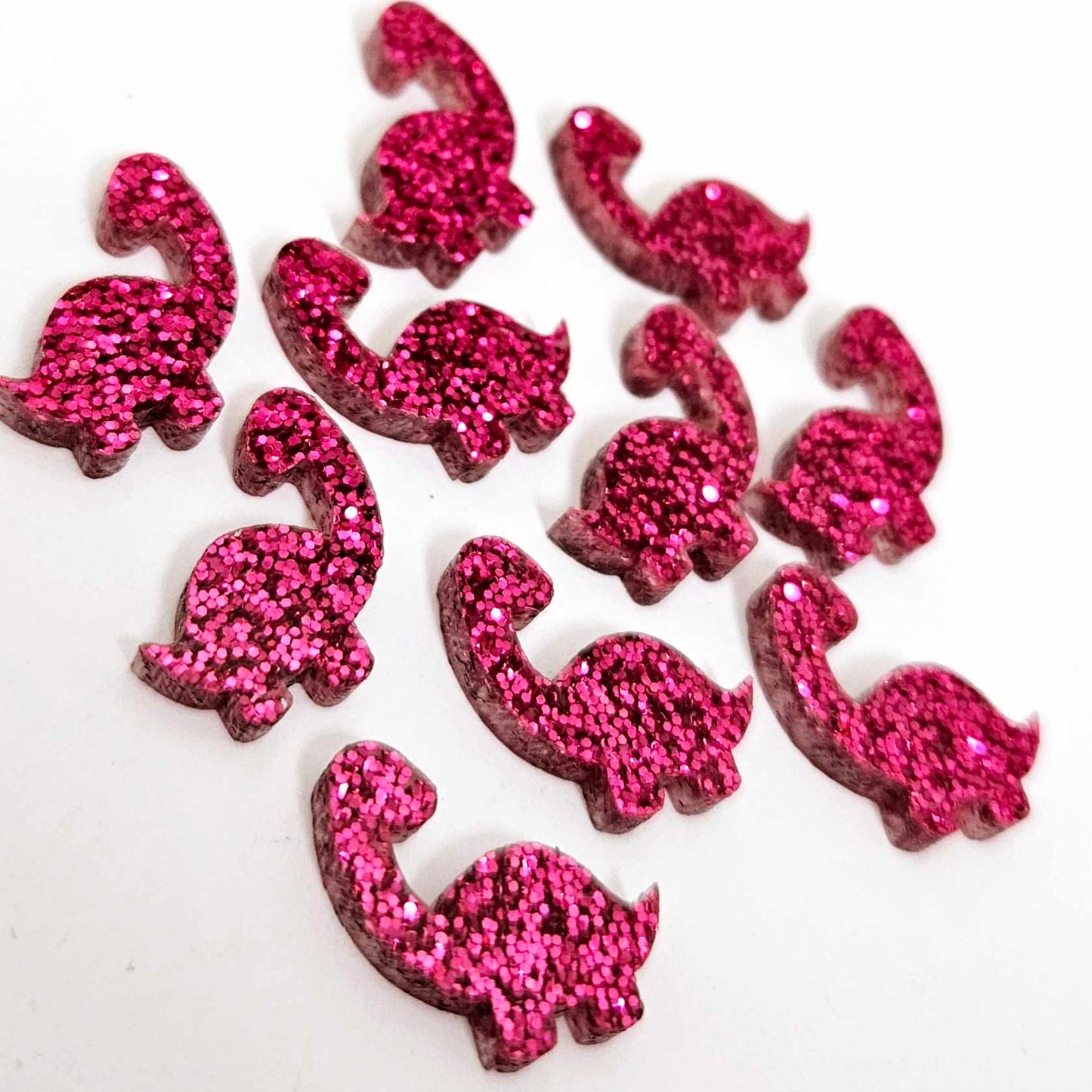 hot pink glitter brontosaurus dinosaur dino DIY earring supplies laser cut acrylic studs blanks