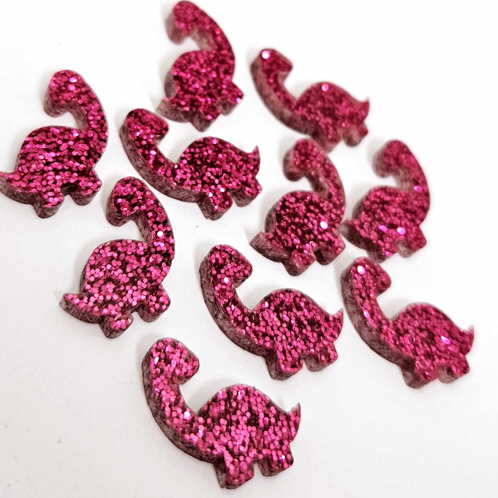 hot pink glitter brontosaurus dinosaur dino DIY earring supplies laser cut acrylic studs blanks