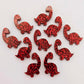red glitter brontosaurus dinosaur dino DIY earring supplies laser cut acrylic studs blanks