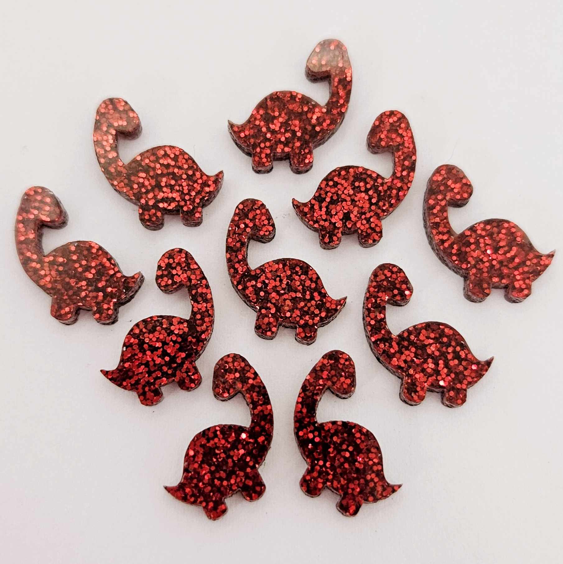 red glitter brontosaurus dinosaur dino DIY earring supplies laser cut acrylic studs blanks