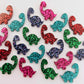 teal holographic blue red hot pink green glitter dinosaur brontosaurus DIY earring supplies laser cut acrylic studs blanks kids mixed pack