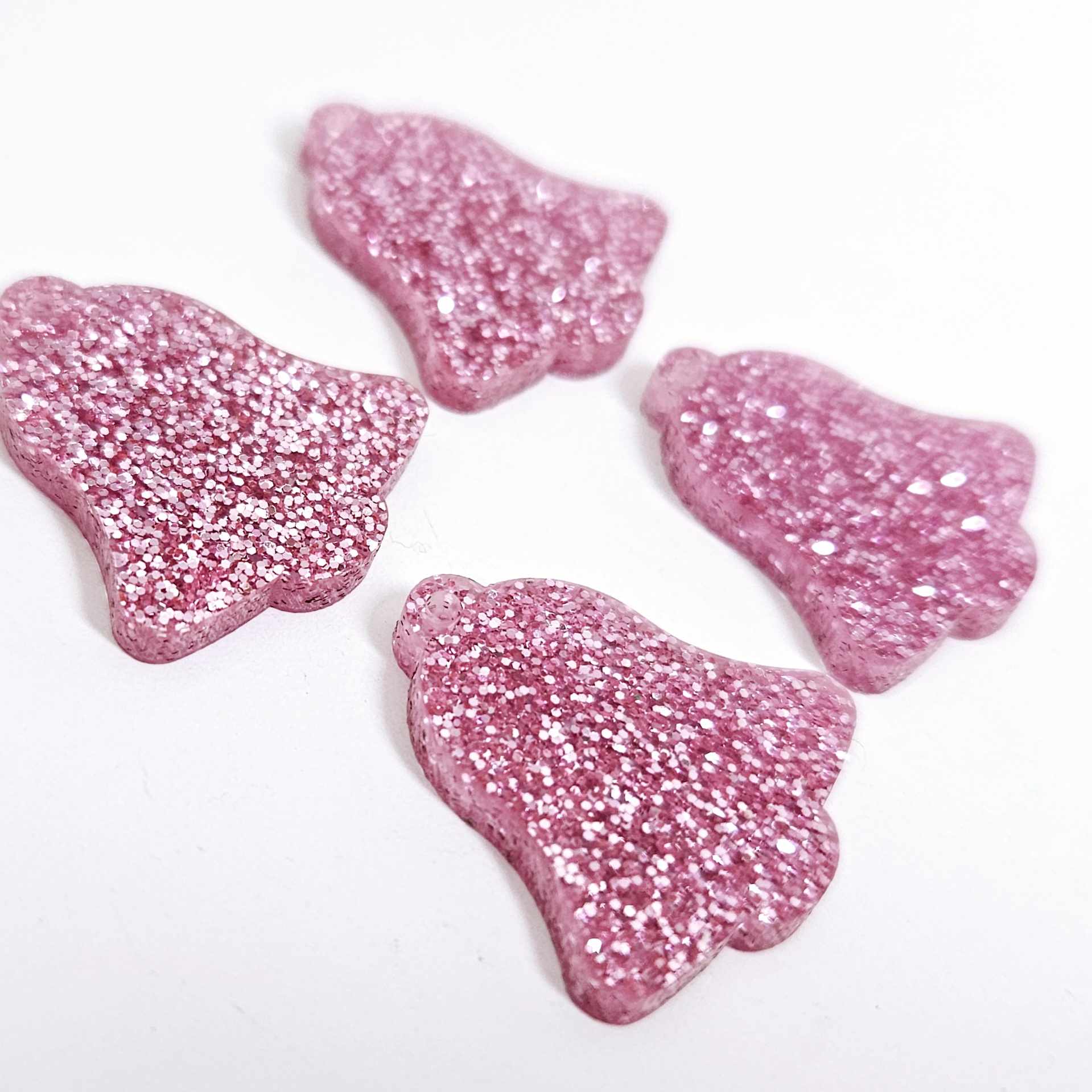 pink glitter bells silver mirror bows Christmas Xmas DIY earring supplies laser cut acrylic dangles blanks layered hoops