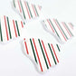 stripy red green gold bells bows Christmas Xmas UV printed DIY earring supplies laser cut acrylic dangles blanks layered hoops