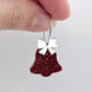 red glitter bells silver gold mirror bows Christmas Xmas DIY earring supplies laser cut acrylic dangles blanks layered hoops