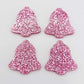 pink glitter bells silver mirror bows Christmas Xmas DIY earring supplies laser cut acrylic dangles blanks layered hoops