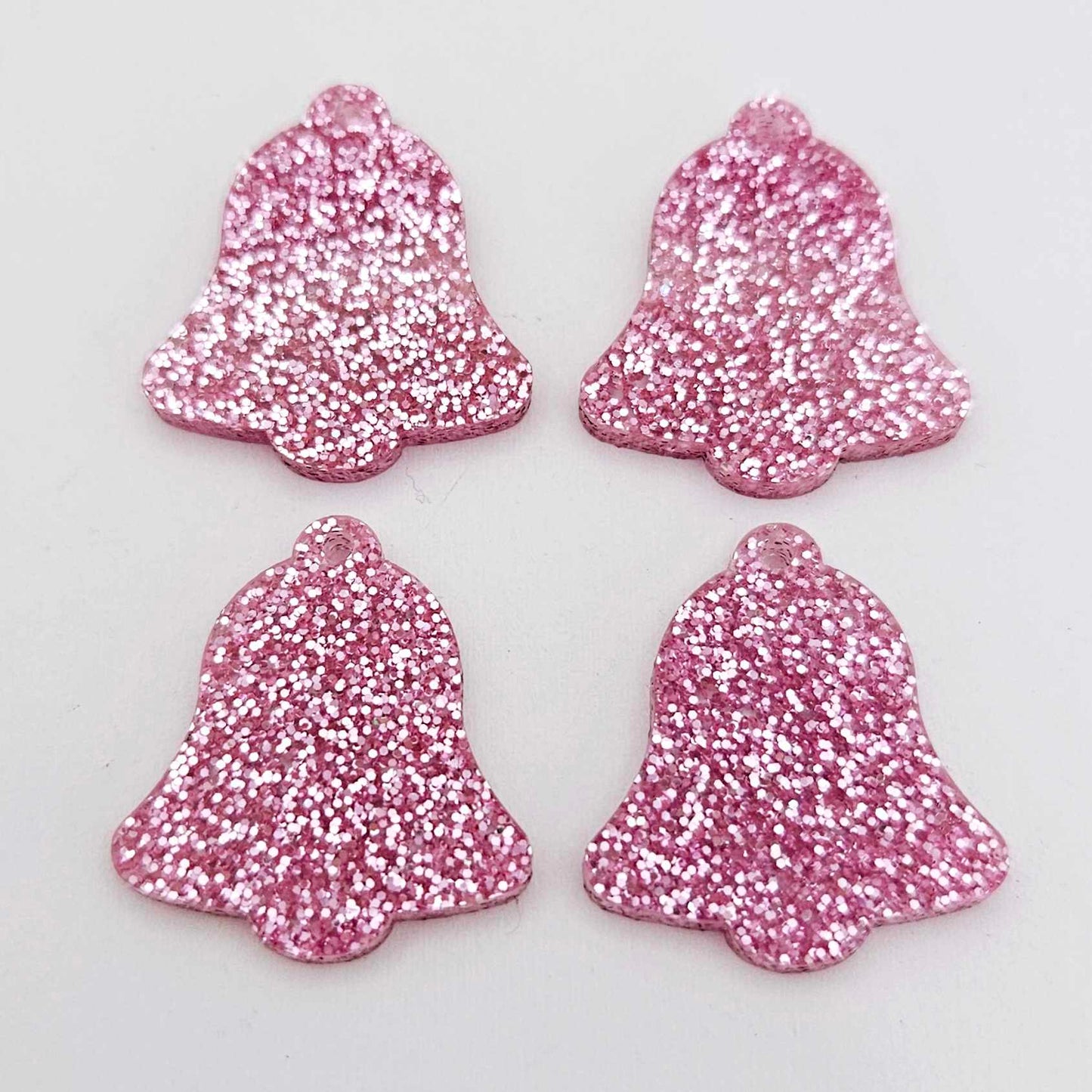 pink glitter bells silver mirror bows Christmas Xmas DIY earring supplies laser cut acrylic dangles blanks layered hoops