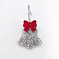 silver glitter bells red pink mirror bows Christmas Xmas DIY earring supplies laser cut acrylic dangles blanks layered hoops