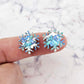 chunky aqua glitter blue silver snowflakes Christmas Xmas DIY earring supplies laser cut acrylic studs blanks findings