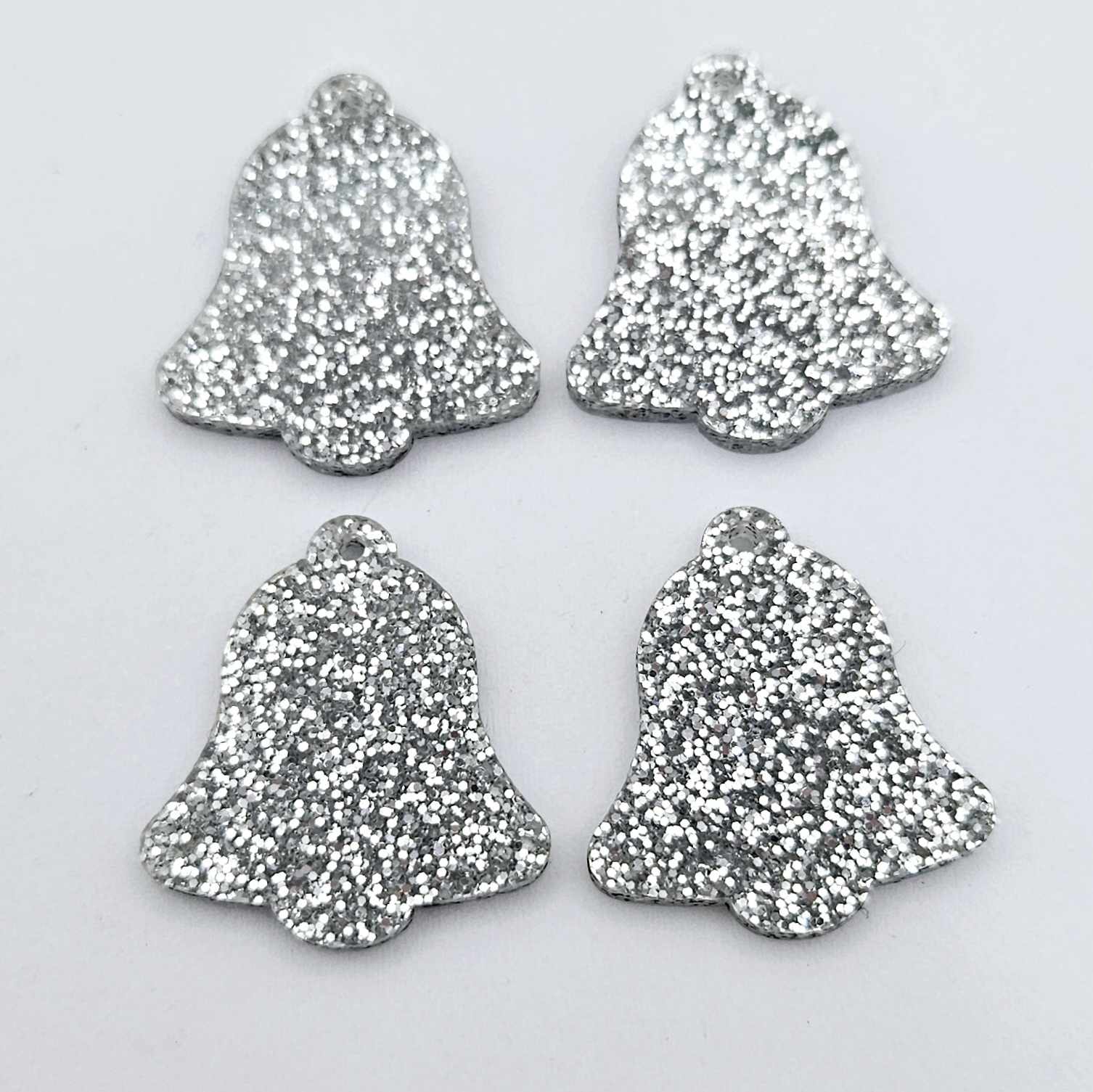 silver glitter bells red pink mirror bows Christmas Xmas DIY earring supplies laser cut acrylic dangles blanks layered hoops