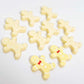 pastel yellow gingerbread men Christmas Xmas DIY earring supplies laser cut acrylic studs blanks engraved paint fill