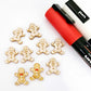 gold pearl caramel brown marble gingerbread men Christmas Xmas DIY earring supplies laser cut acrylic studs blanks engraved paint fill