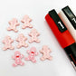 pastel pink gingerbread men Christmas Xmas DIY earring supplies laser cut acrylic studs blanks engraved paint fill