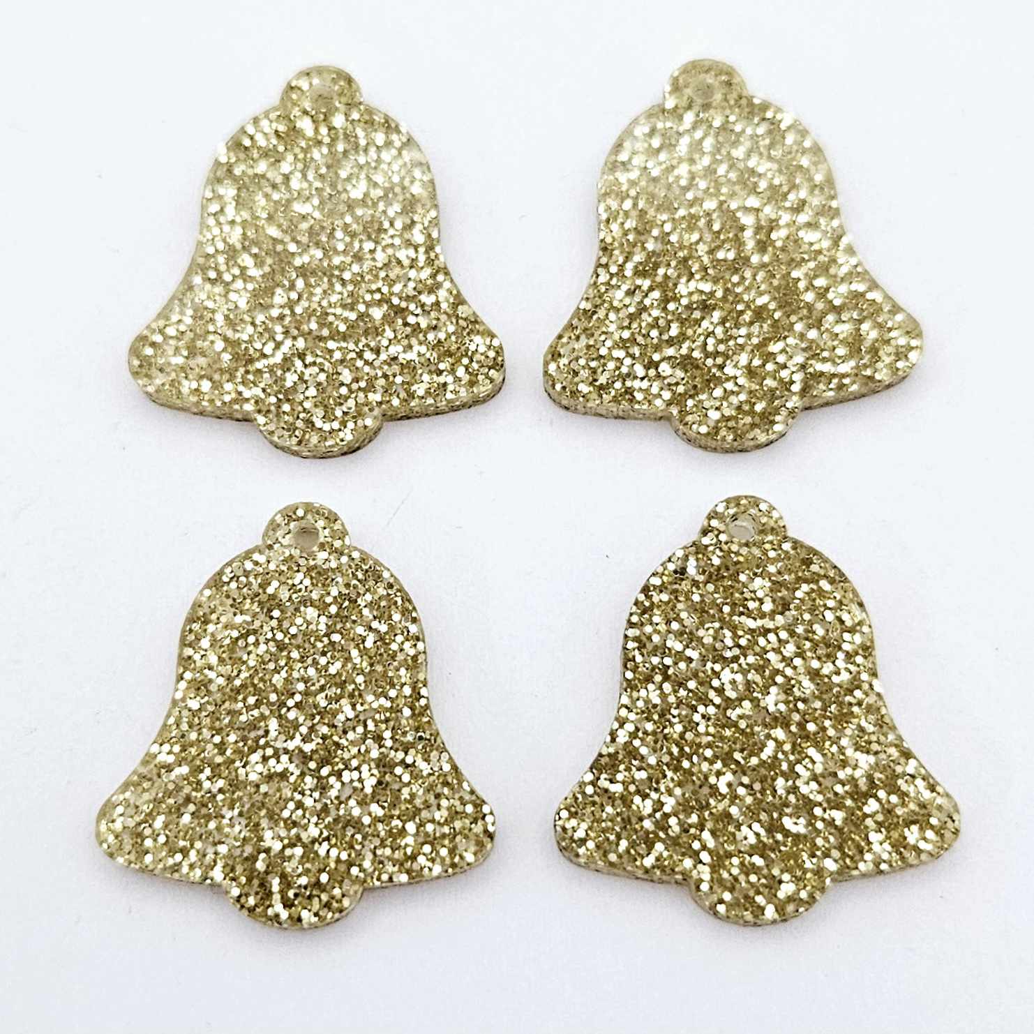 gold glitter bells red mirror bows Christmas Xmas DIY earring supplies laser cut acrylic dangles blanks layered hoops