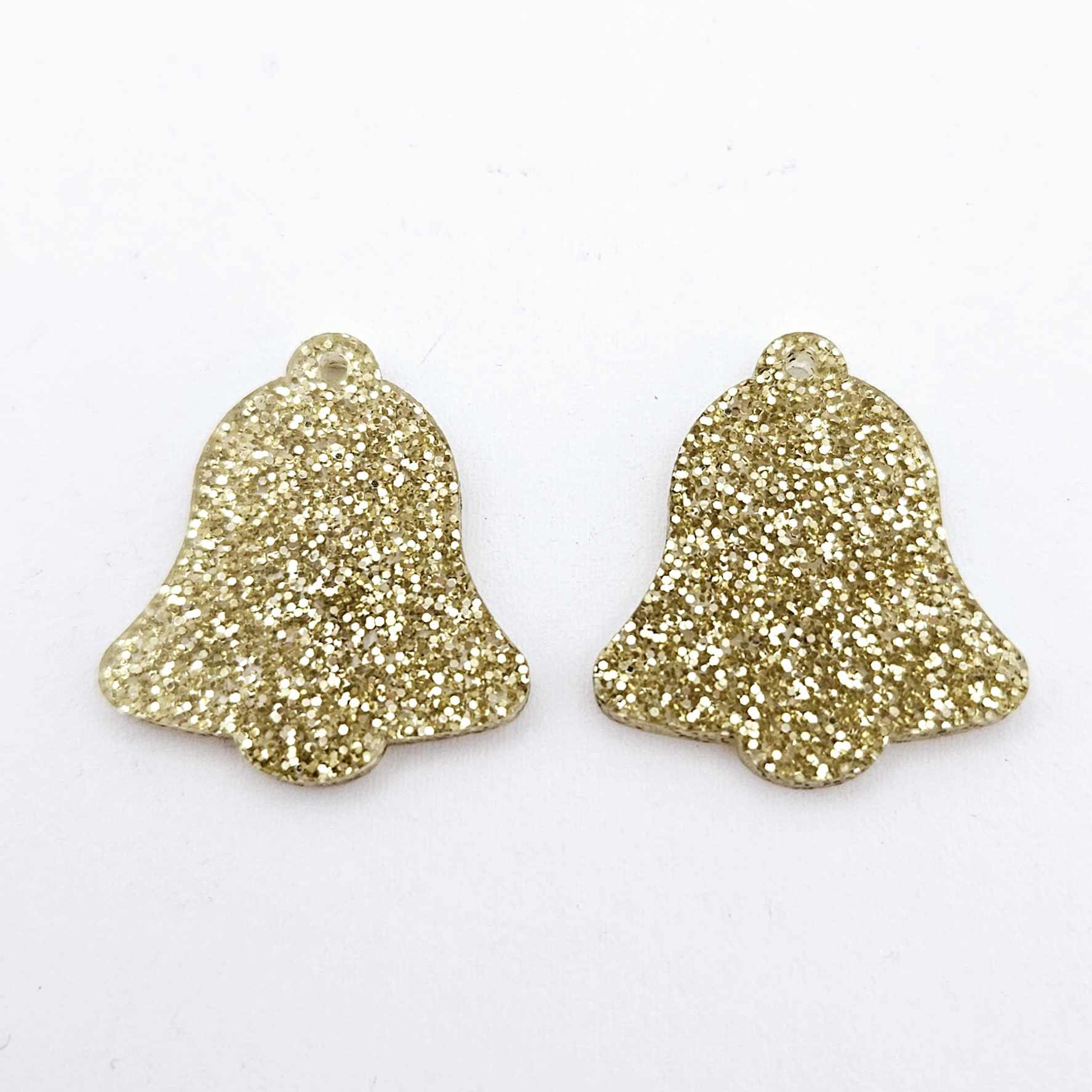 gold glitter bells red mirror bows Christmas Xmas DIY earring supplies laser cut acrylic dangles blanks layered hoops